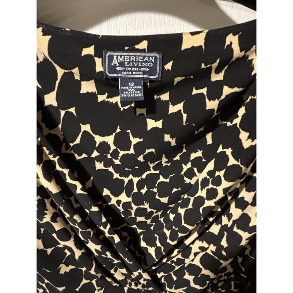 American Living Dress Womens 12 Wrap Gathered Waist Pre-Owned - Picture 3 of 5